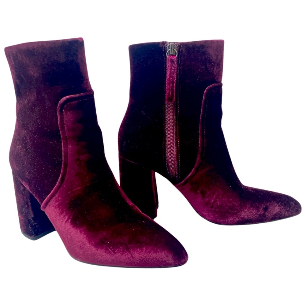 Rockstar Velvet Booties size 7 Steve Madden Jaque chunky heel ankle boots